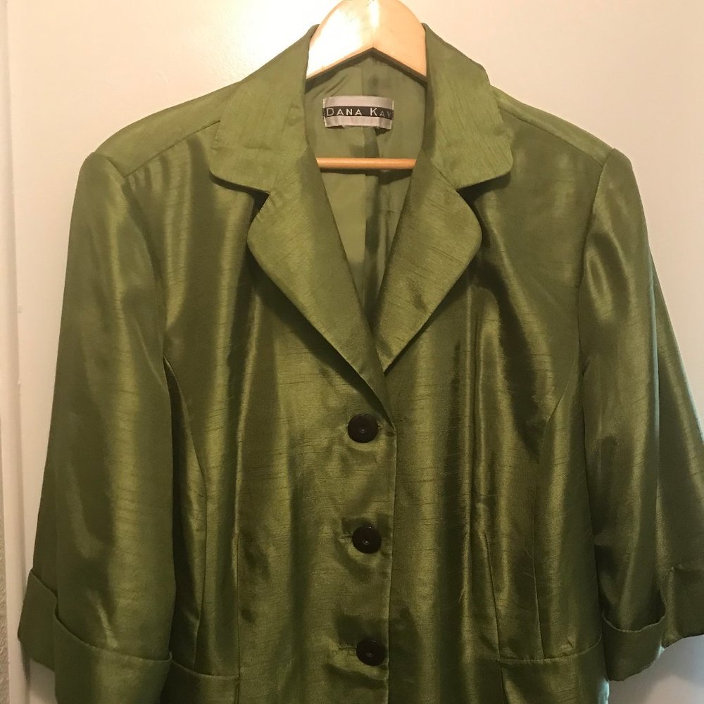 Olive Green Satin Jacket